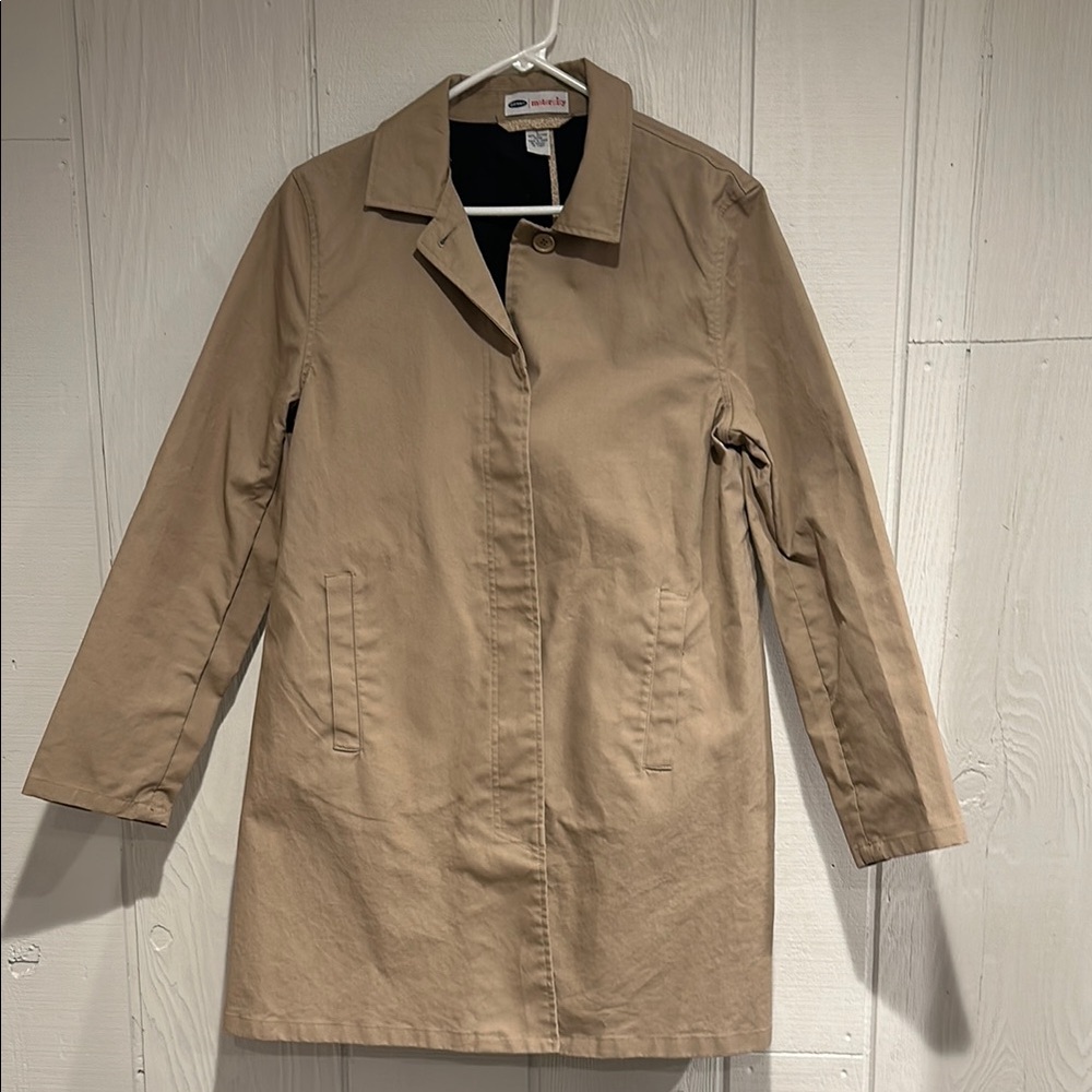 Old Navy Tan Maternity Trench Coat